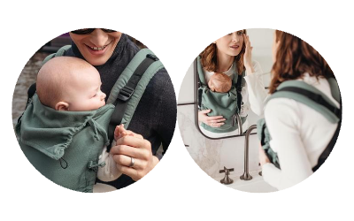imagen de detalle de los tirantes ergonomicos y reforzados de la mochila portabebes Quokkababy E Carruier